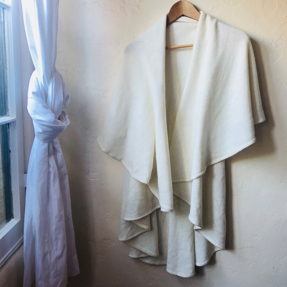 Croft and barrow white shawl sweater